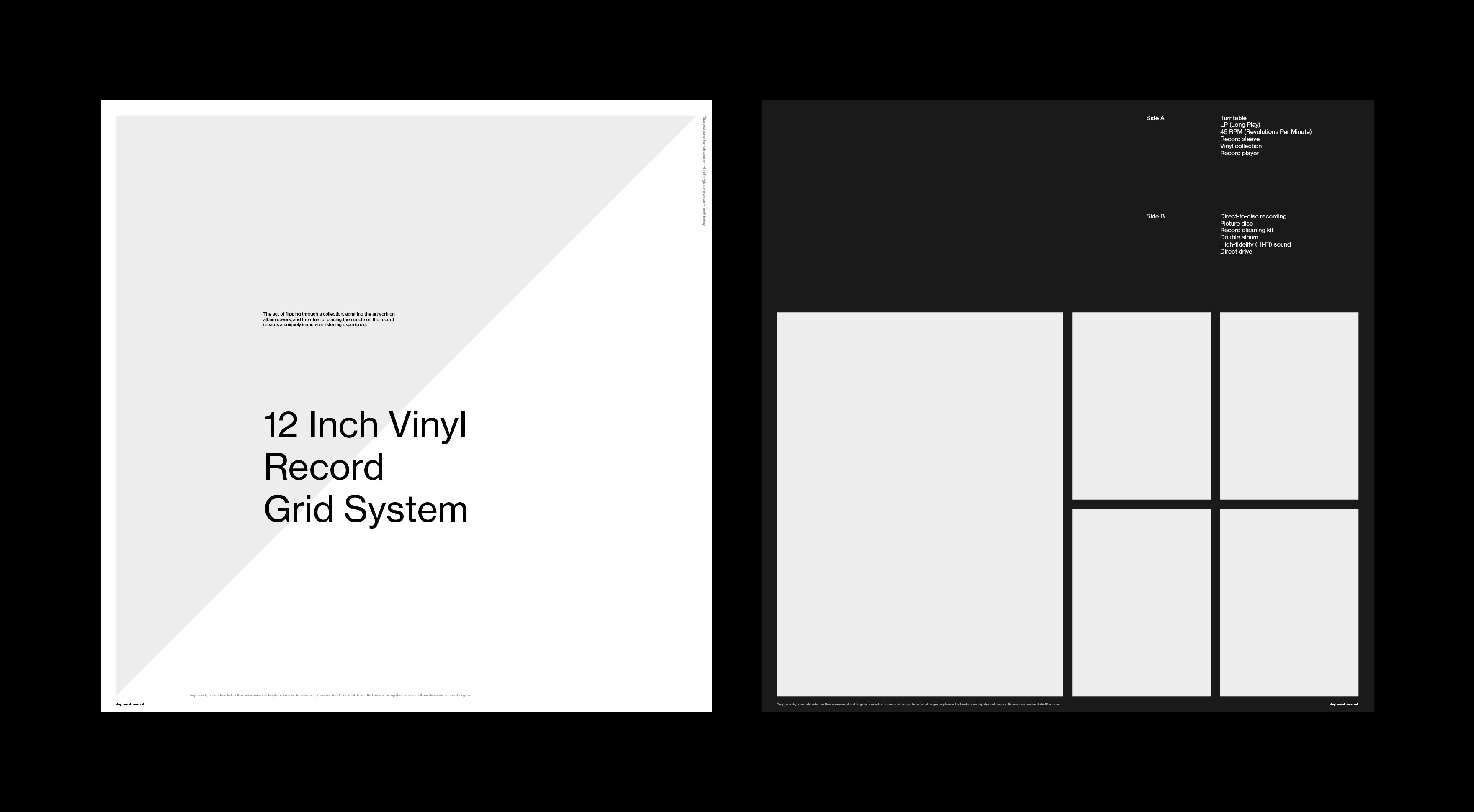 Design mockup illustrating the use of modular grid in sleeve layout.