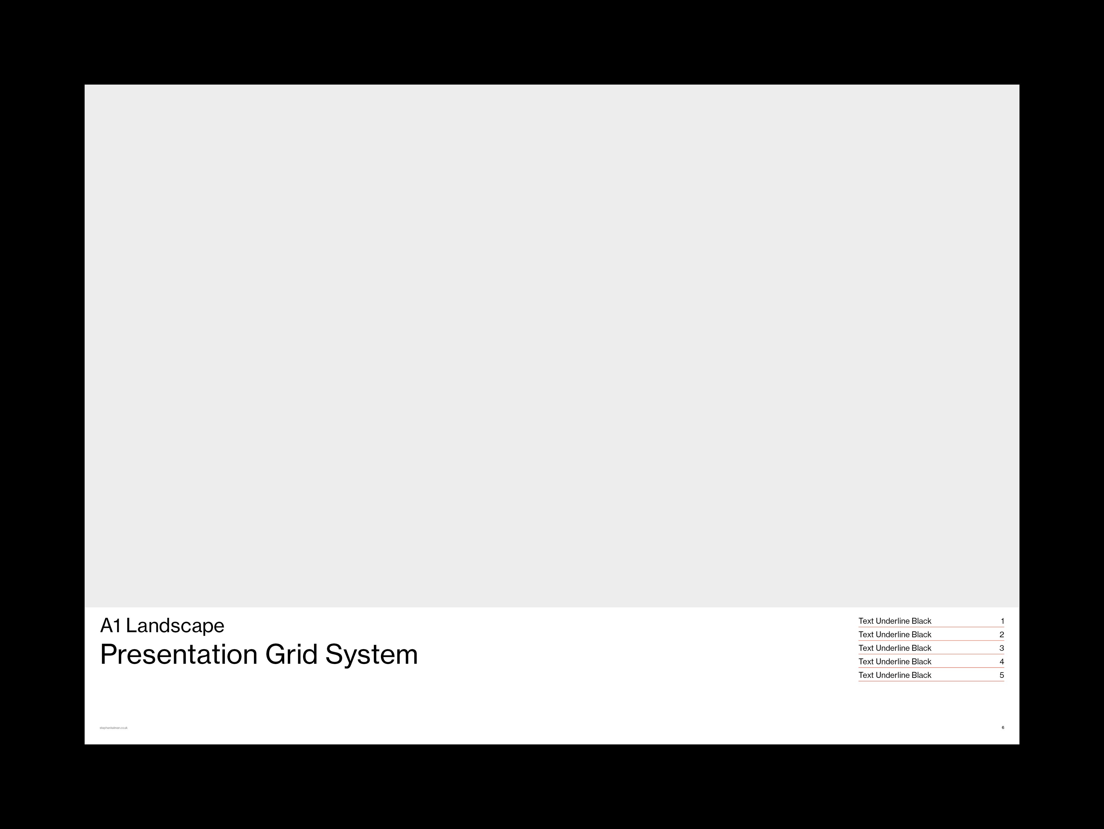 Full-bleed image placeholder above a white title band – landscape section divider layout.