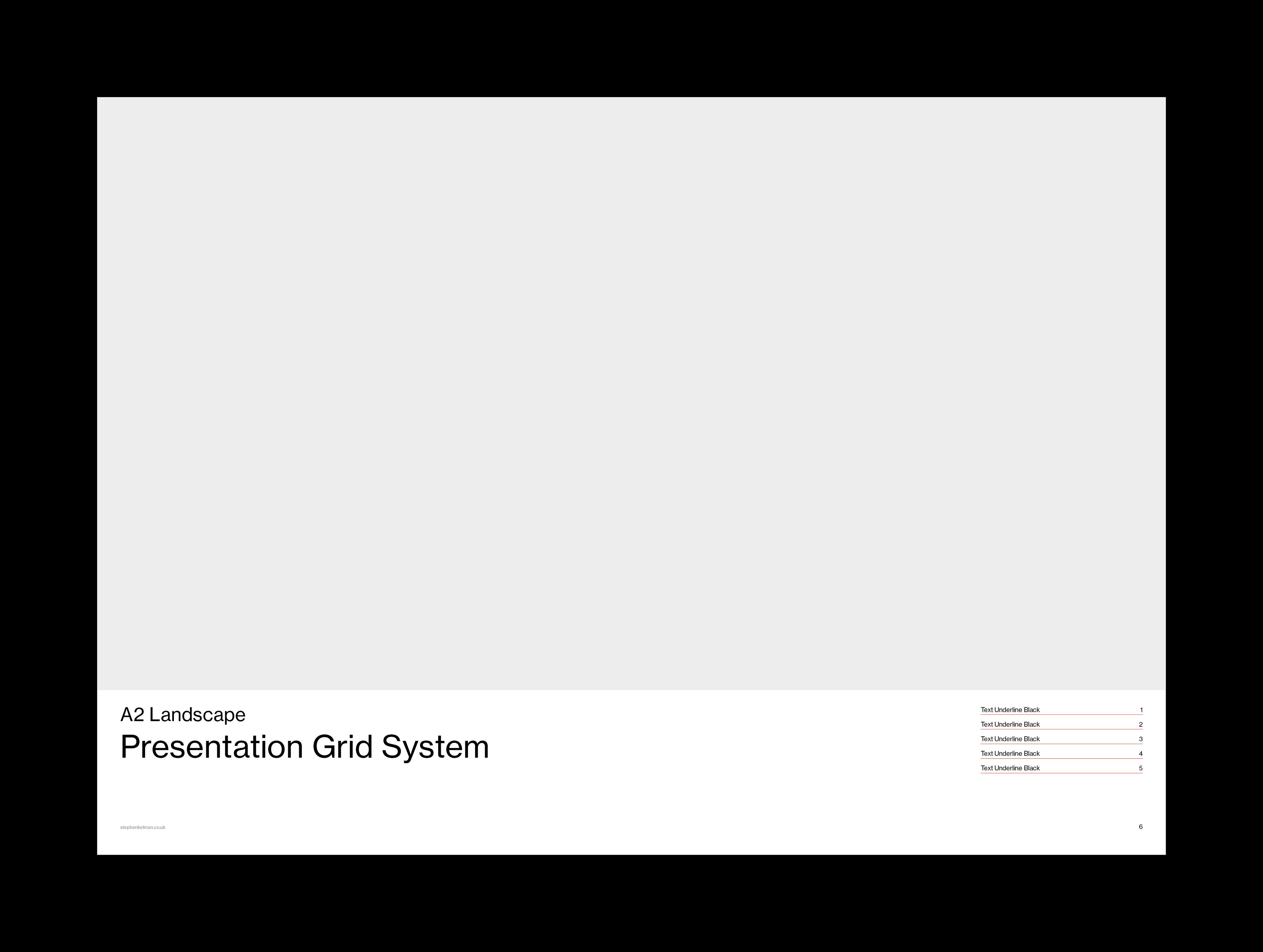 Wide image placeholder above a white footer band carrying the title.