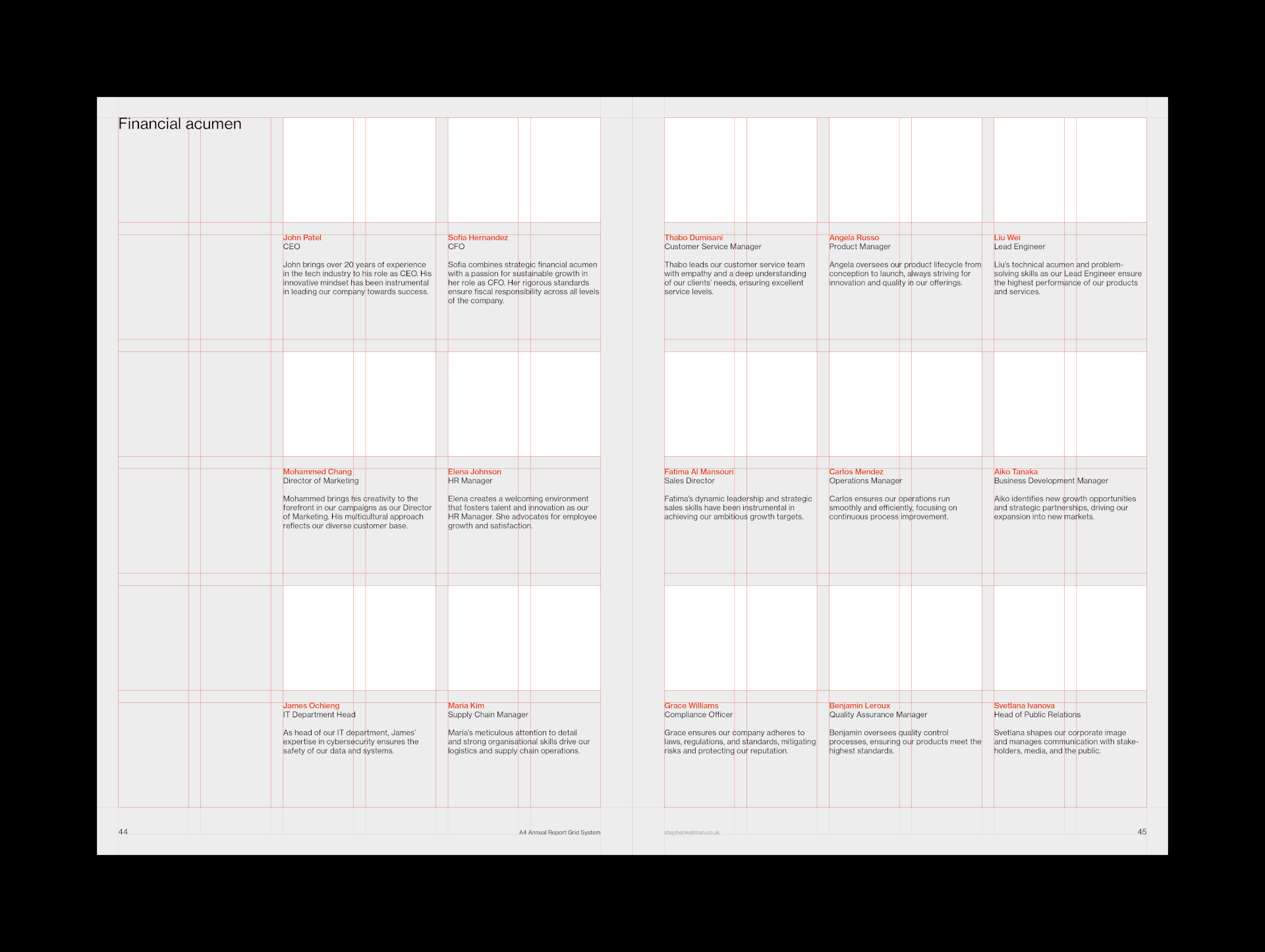 A4 Annual Report Grid System for InDesign | Grid system animation