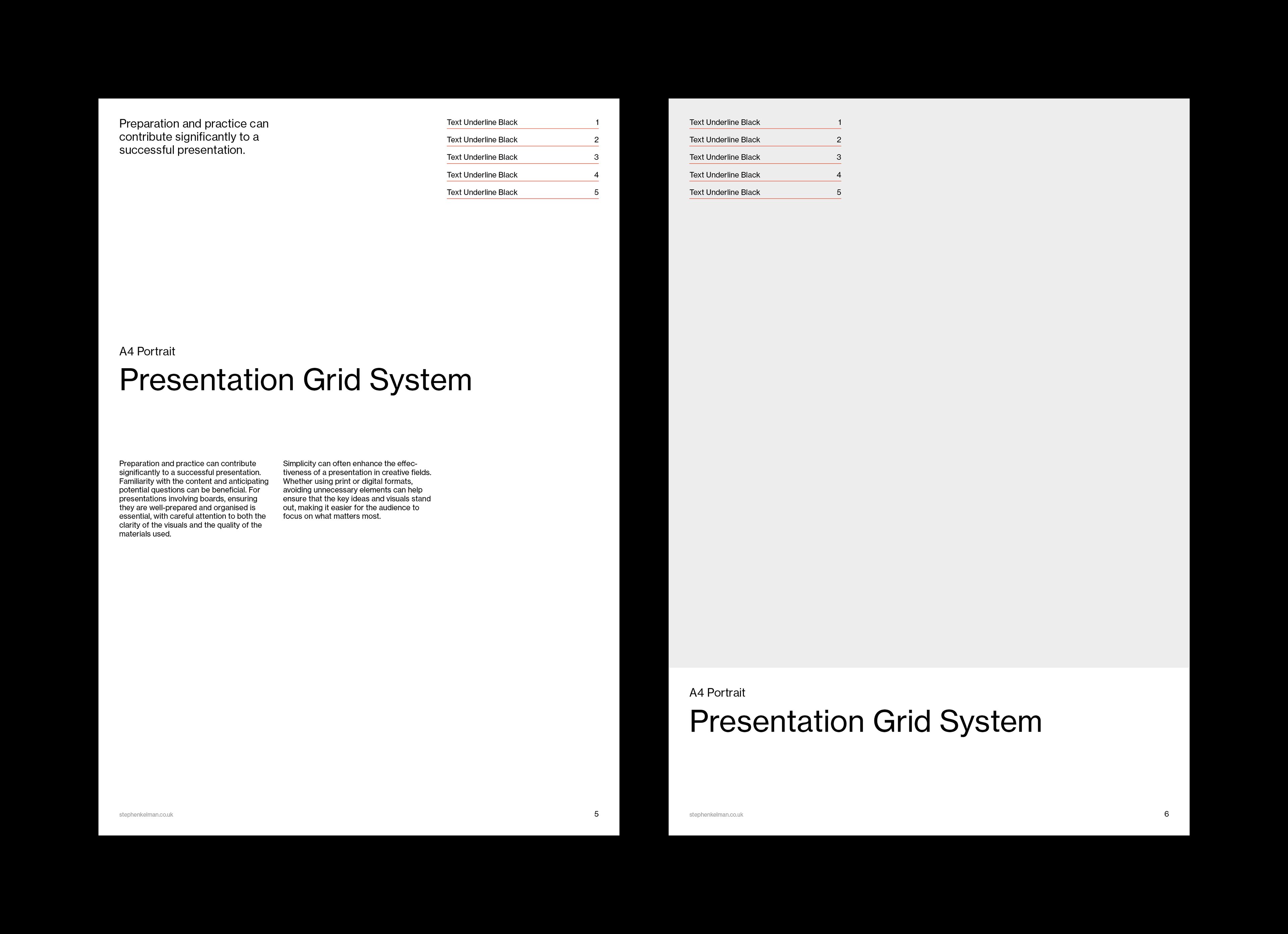 Two portrait section openers, one with intro columns and one led by a deep image band