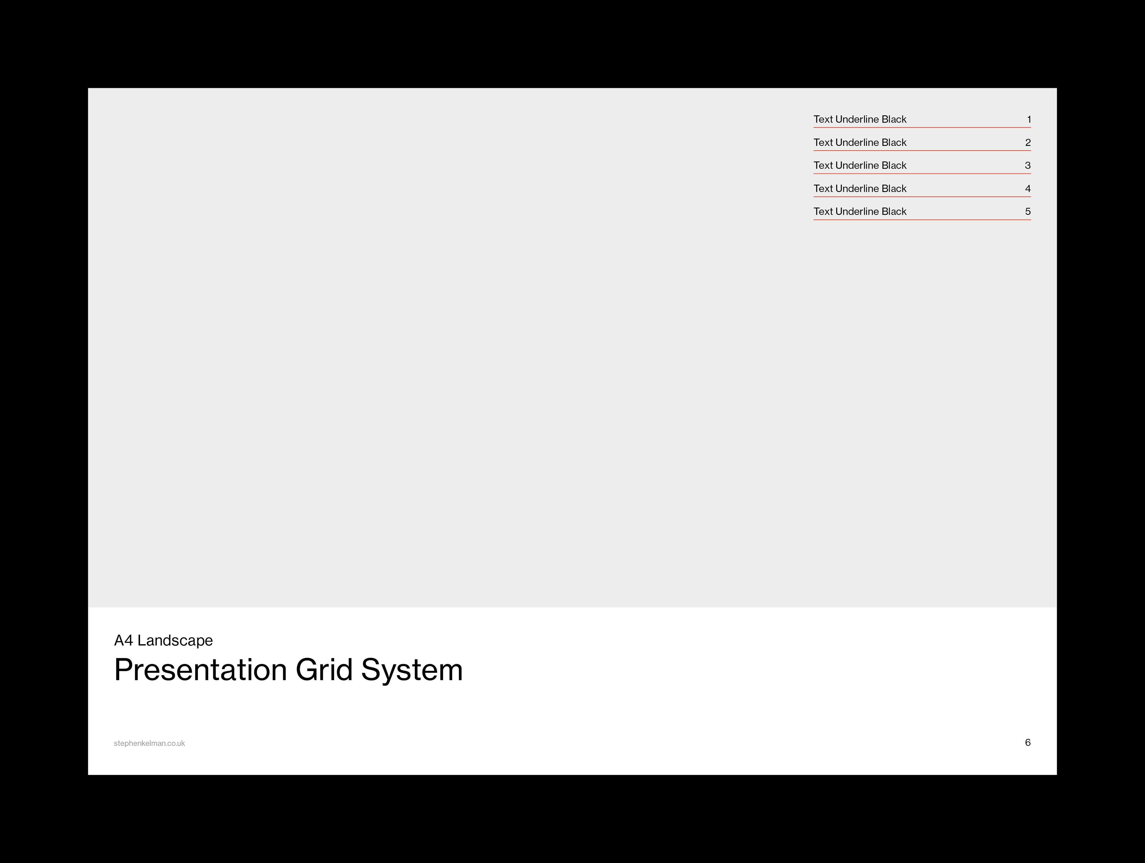 Full-bleed image placeholder layout with the title and running footer confined to a bottom band