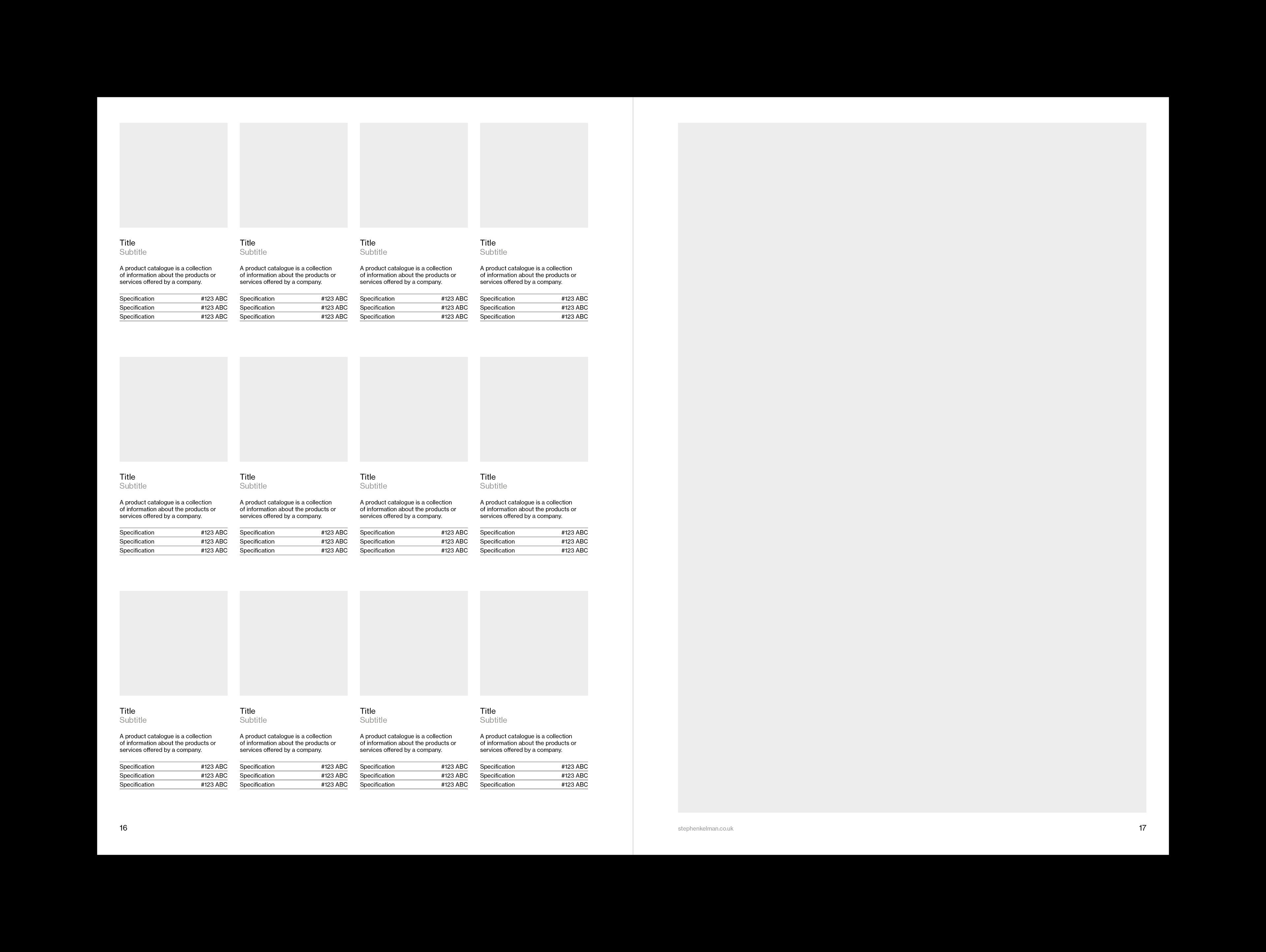 Product Catalogue Brochure A4 Grid System for InDesign | Page for 12 Products