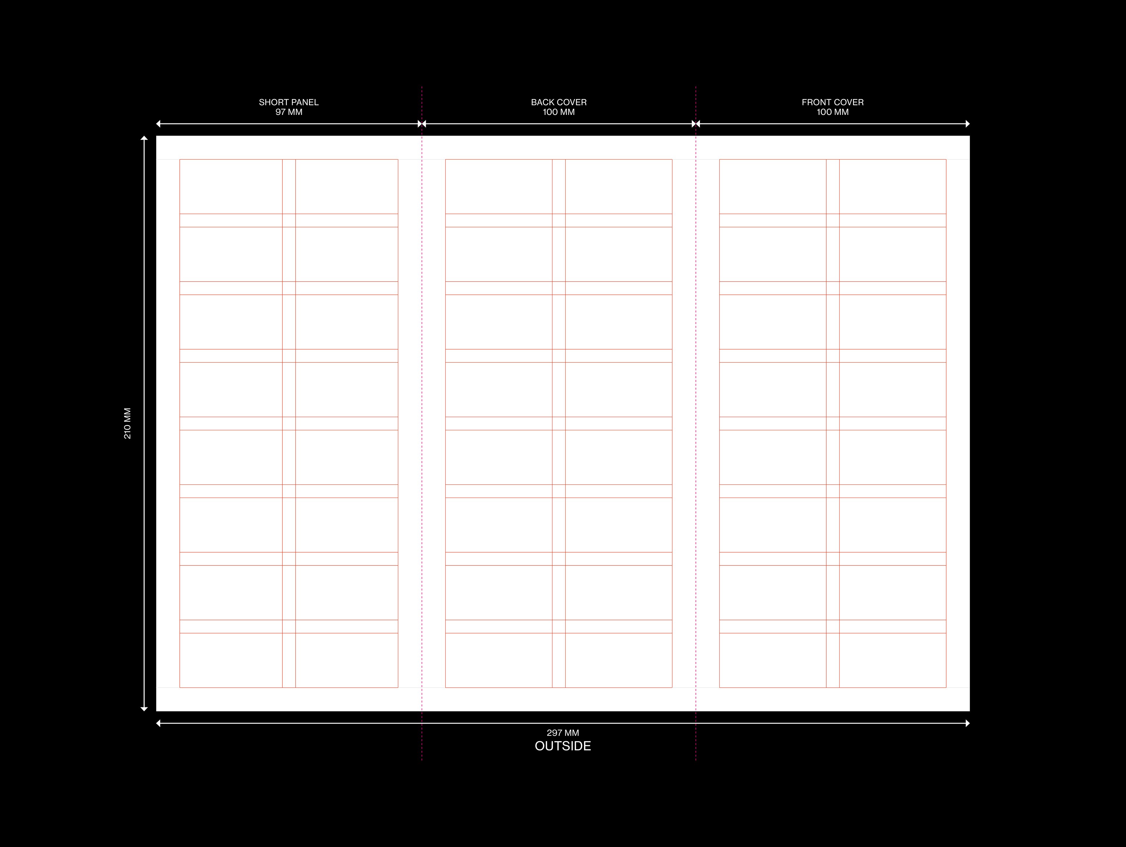 A4 Trifold / Leaflet / Brochure Grid System for Adobe InDesign