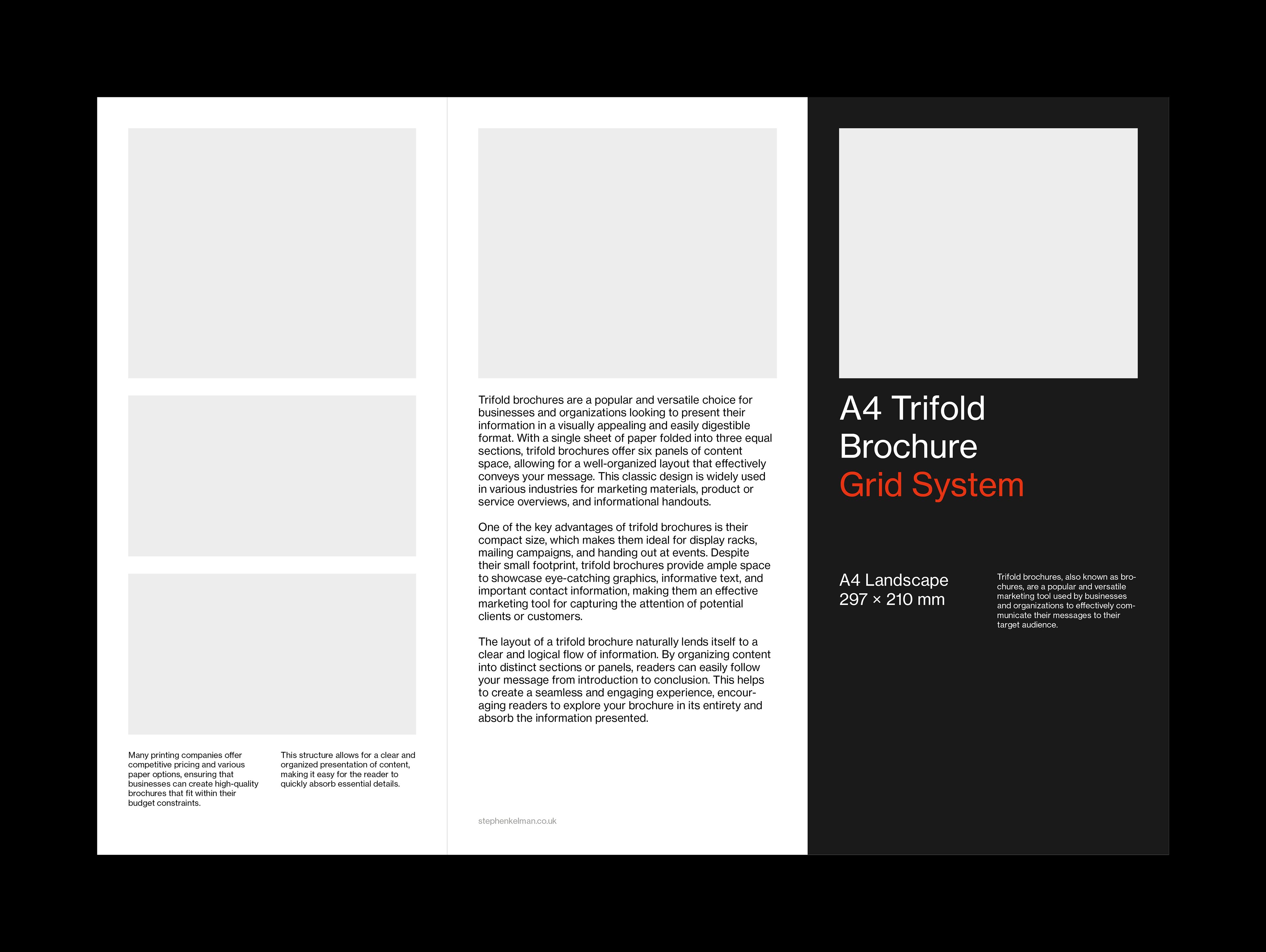 Outside spread layout for trifold brochure template