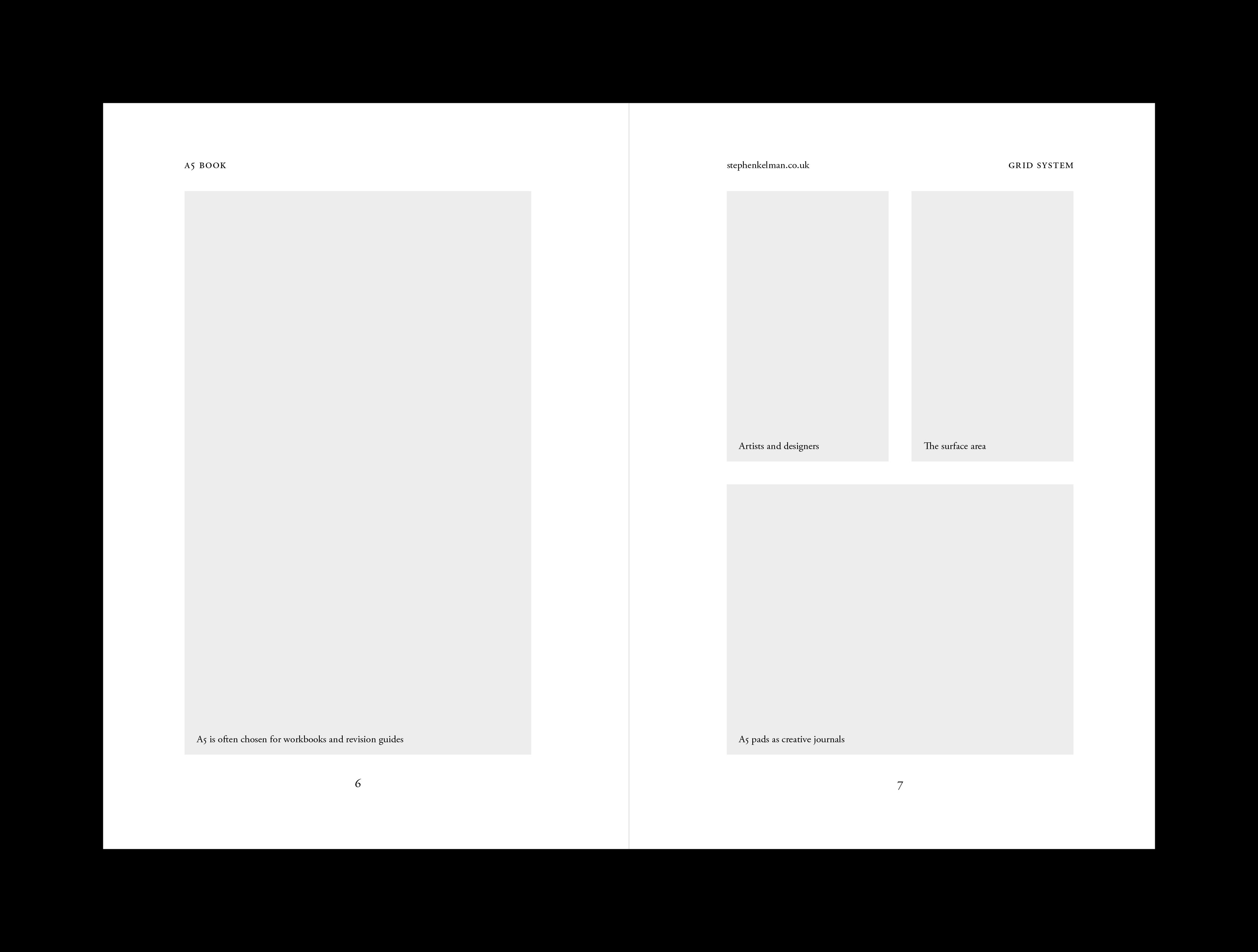 Spread with a full-depth captioned plate opposite three smaller image frames