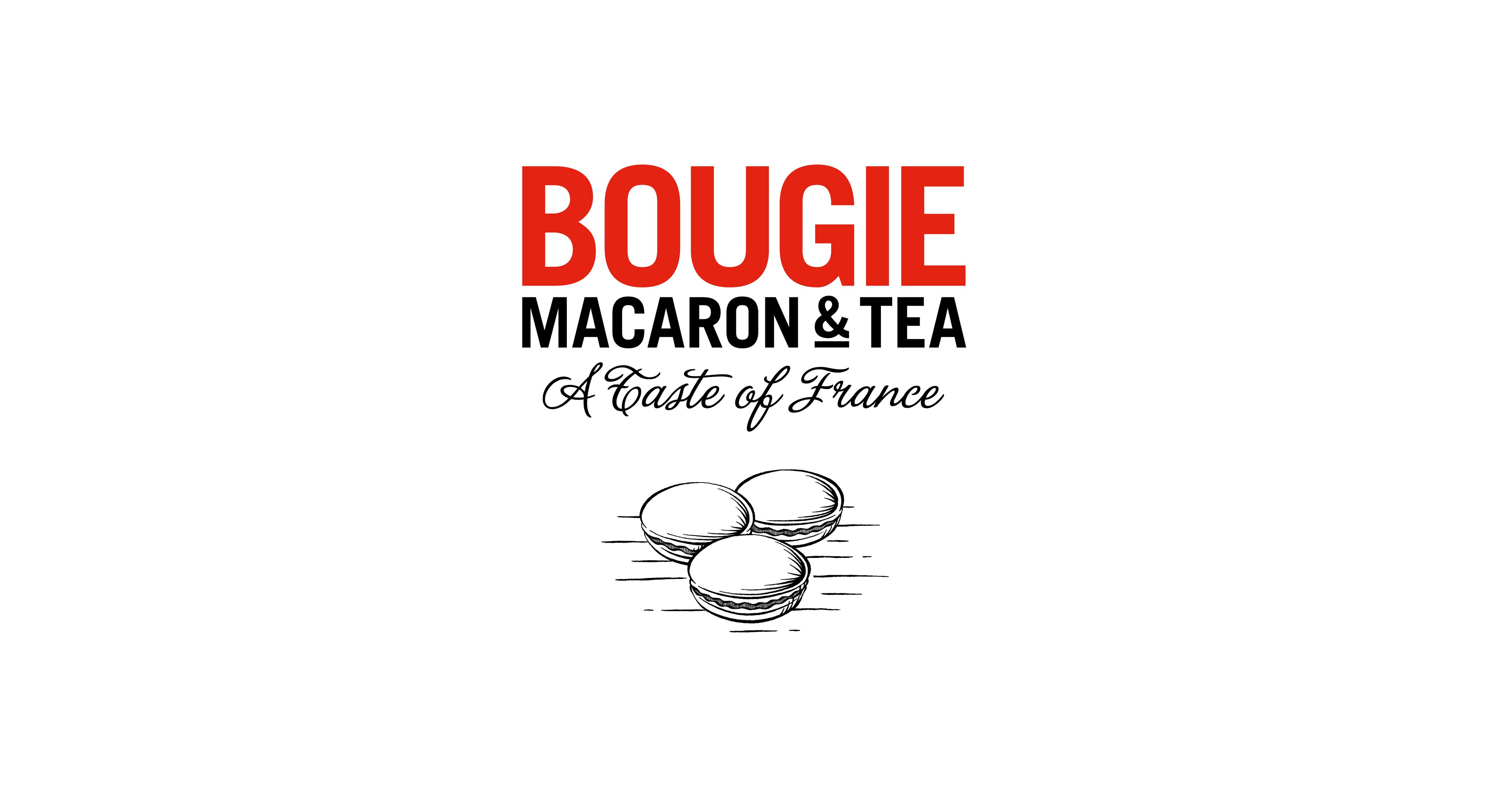 Bougie Macaron & Téa logo and macaron illustration