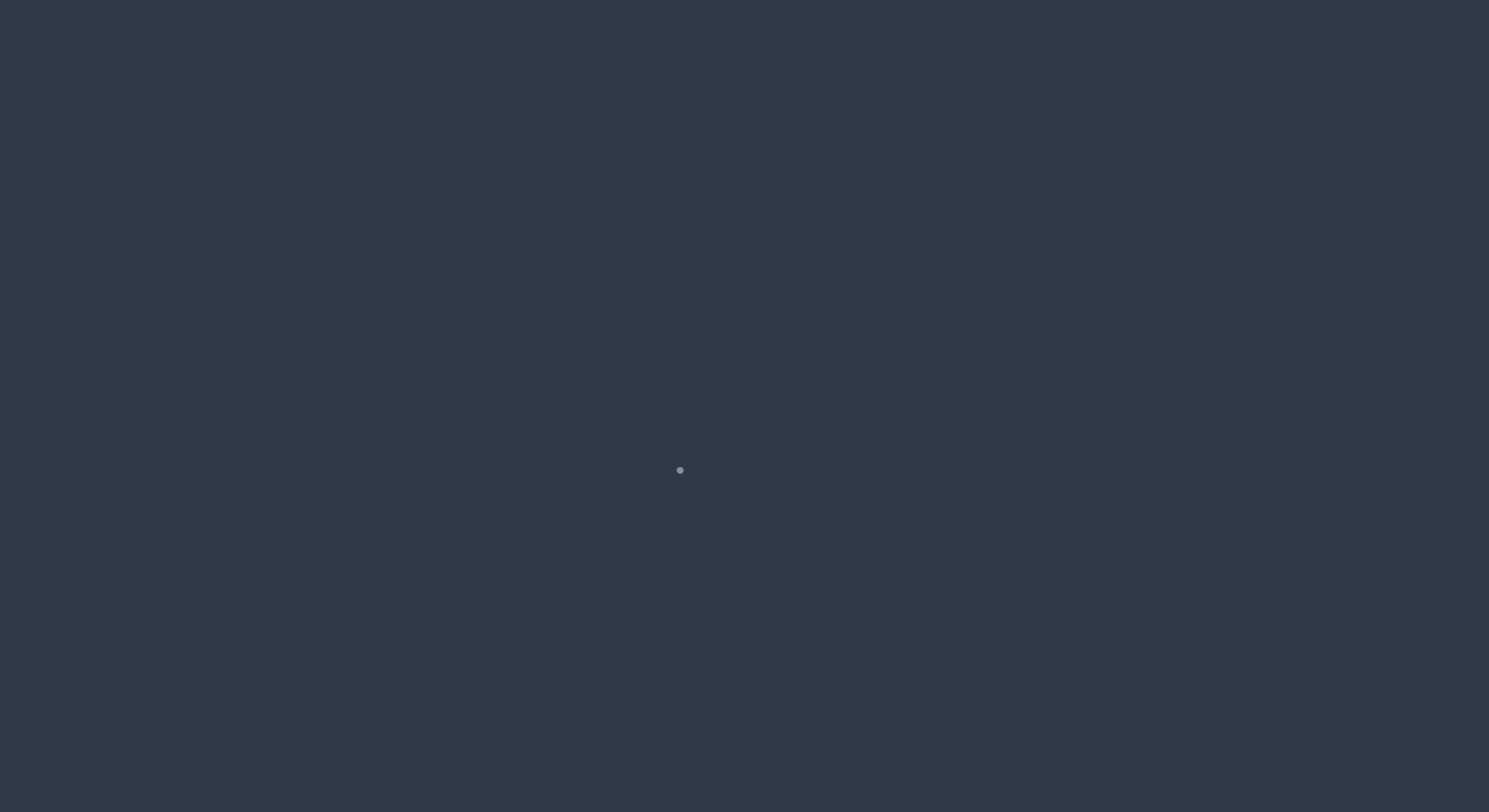 Opening frame of an animated identity sequence on a plain deep navy ground.