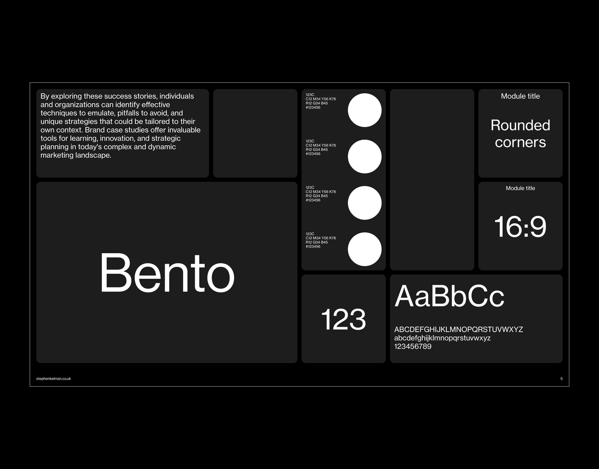Bento Style Presentation Grid System for InDesign