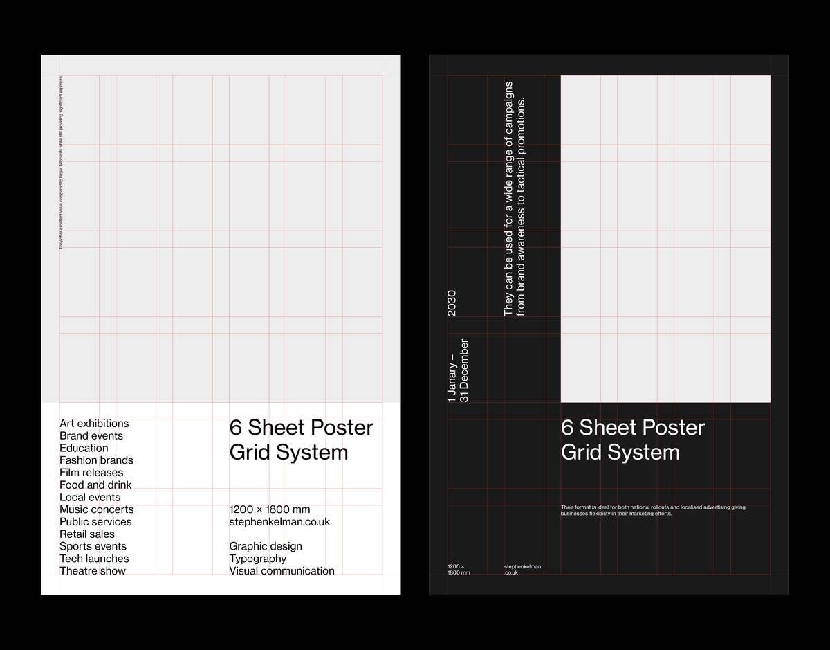 6 Sheet Poster Grid System for InDesign