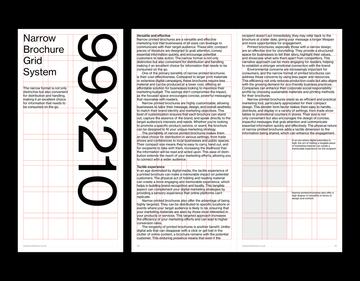 Narrow Brochure Grid System for InDesign