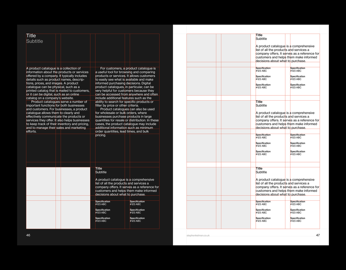 A5 Catalogue Grid System for InDesign