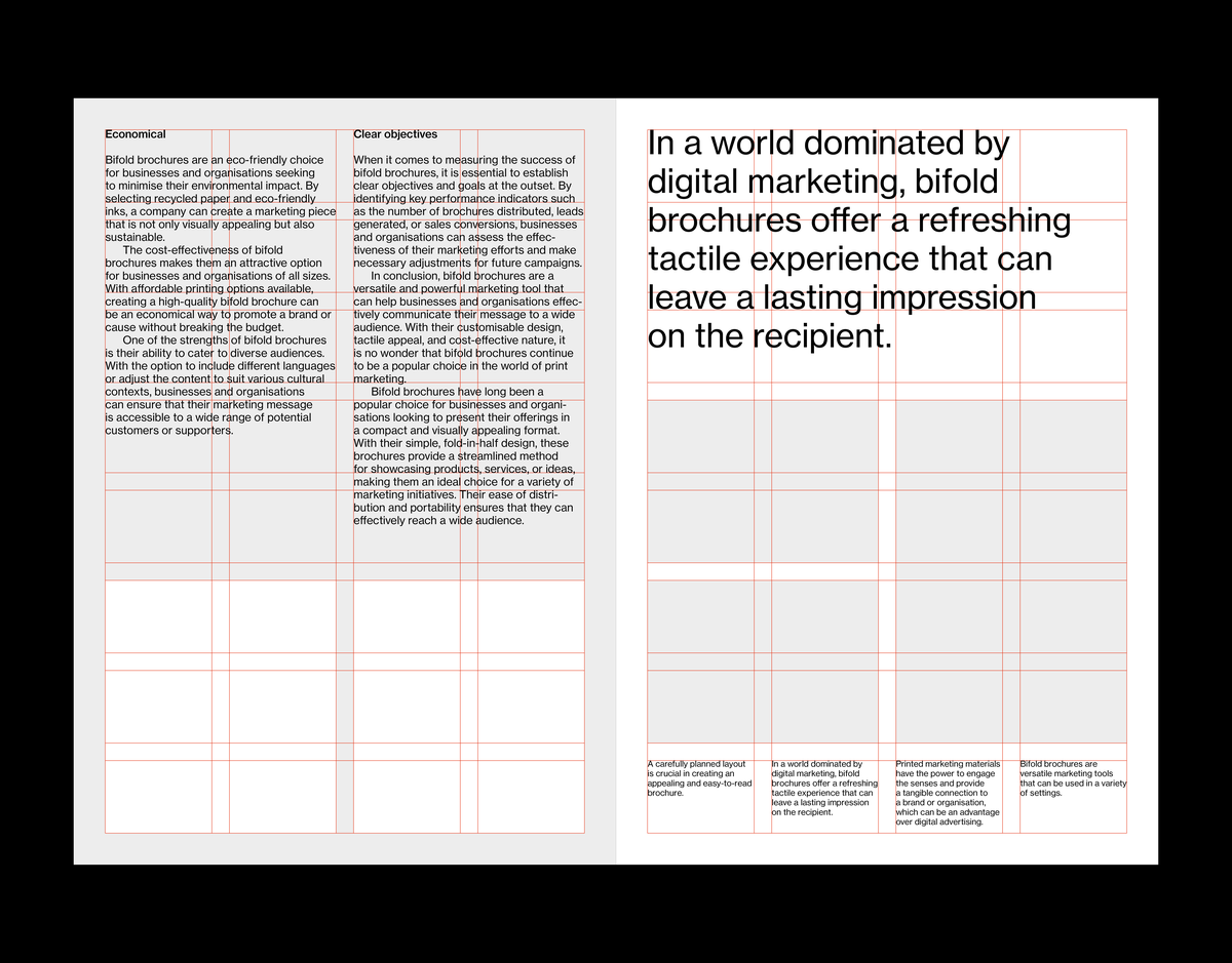 A5 Bifold Brochure Grid System for InDesign