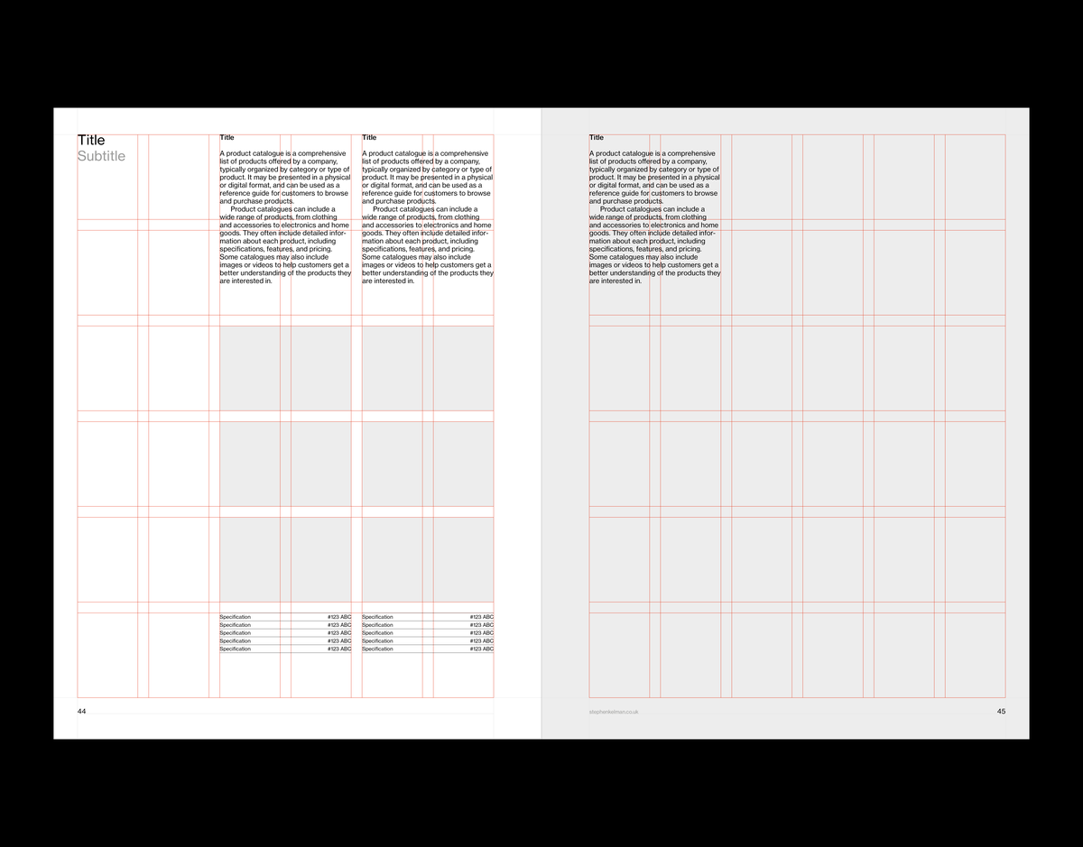 US Letter Catalog Grid System for InDesign