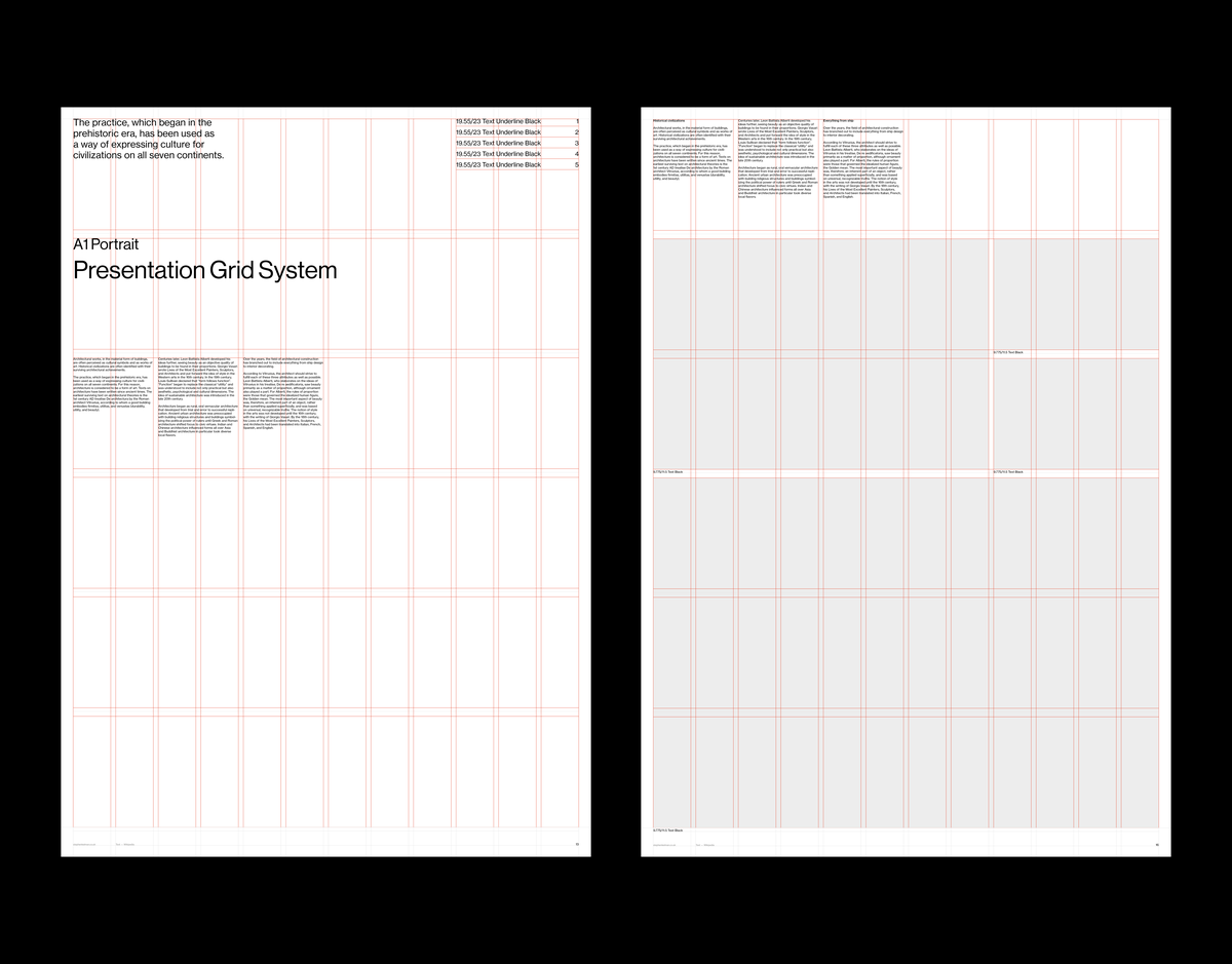 A1 Presentation Grid System for InDesign | Portrait