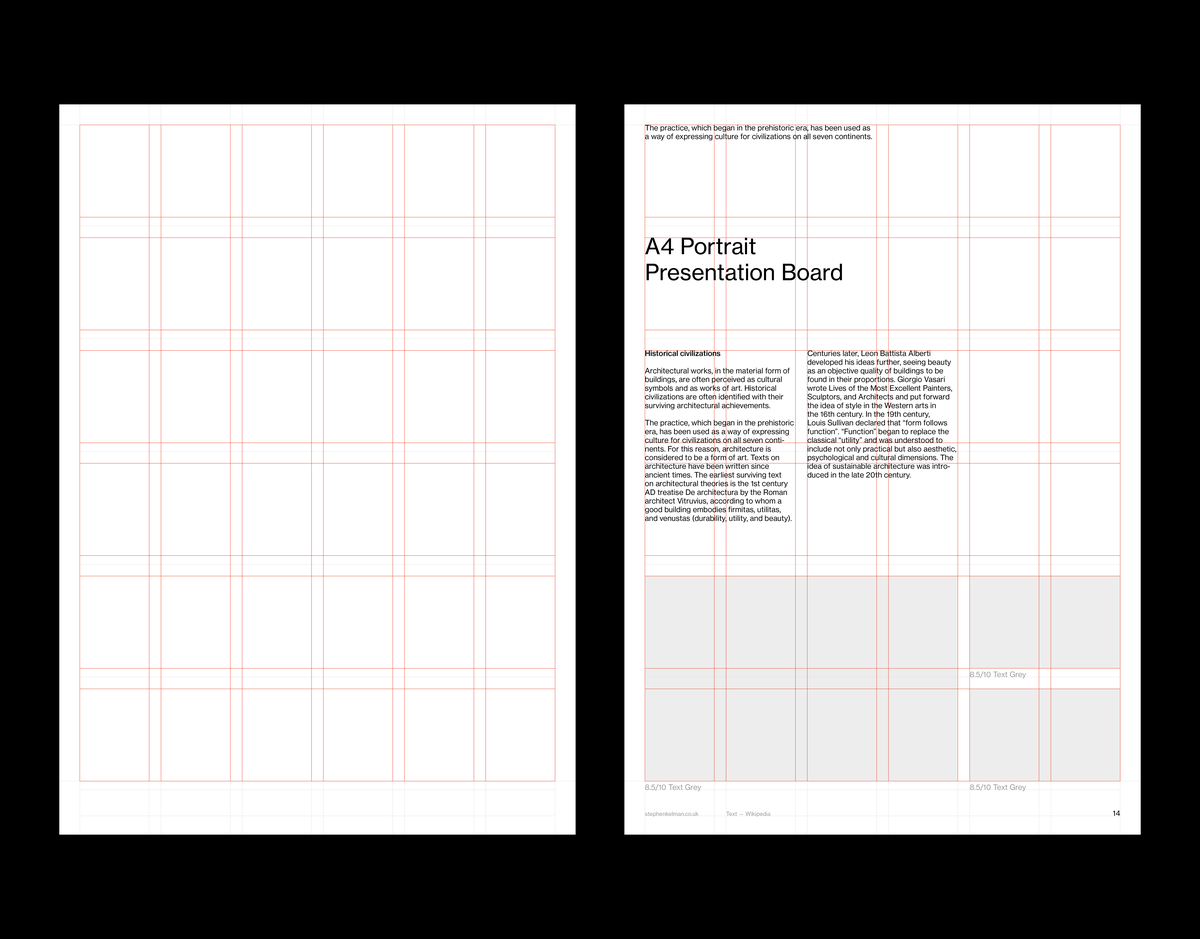 A4 Presentation Grid System for InDesign | Portrait