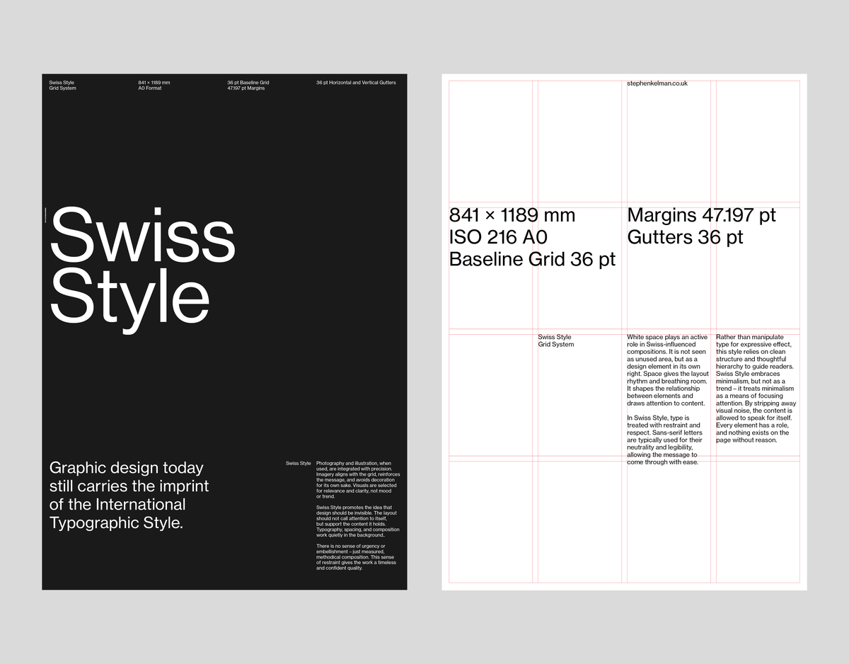 Swiss Style Poster Grid System for InDesign