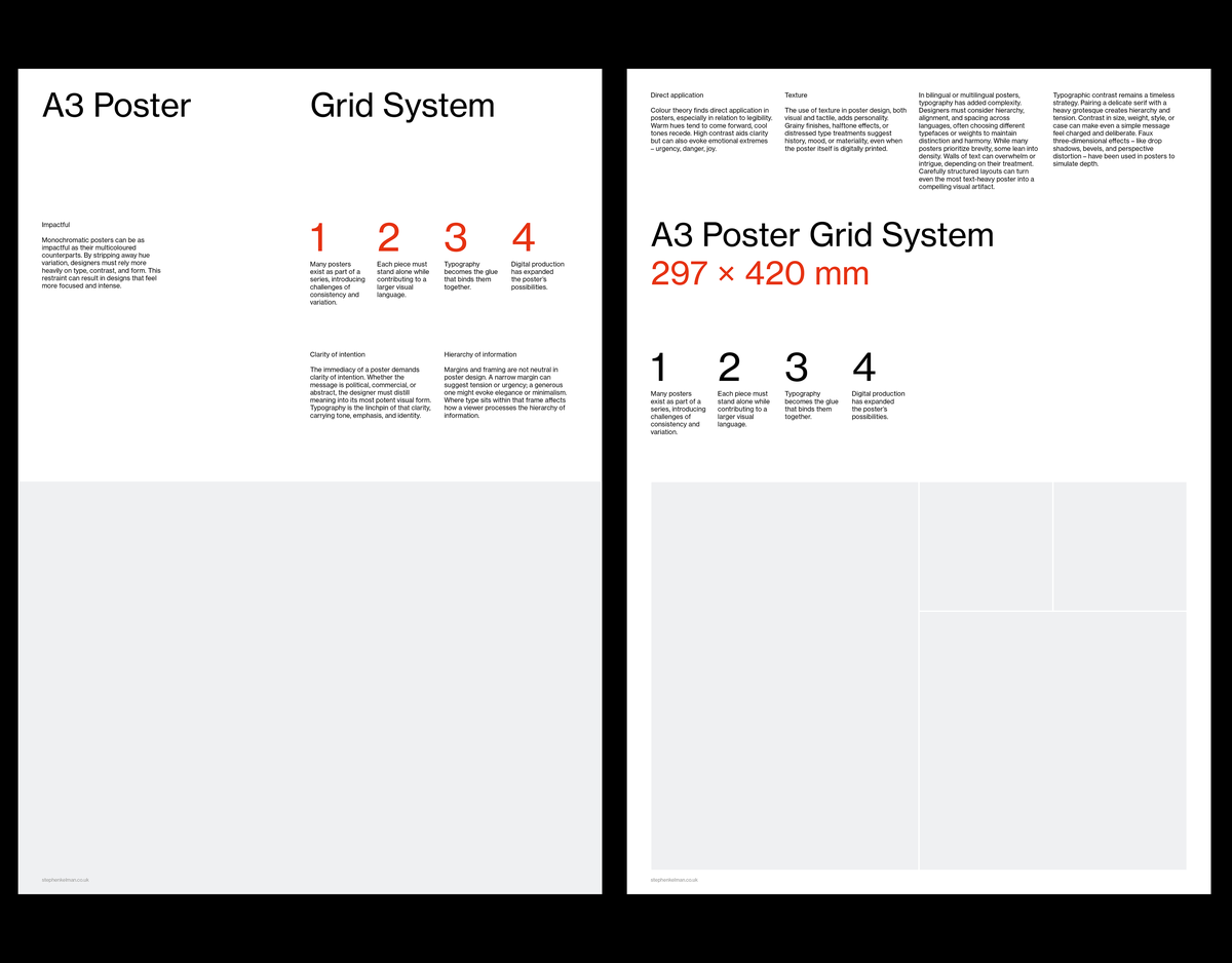 A3 Swiss Style Poster Grid System for InDesign