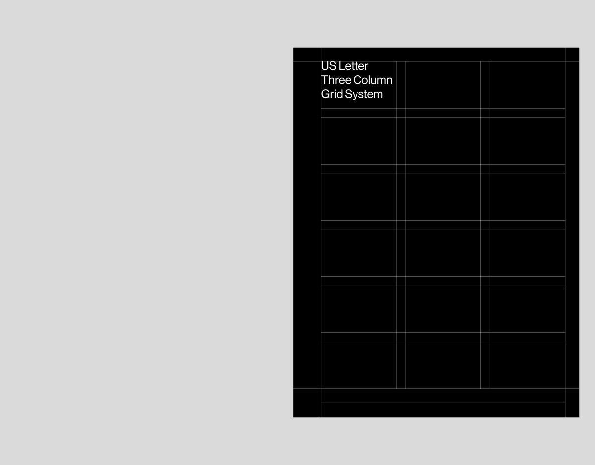 US Letter Grid System for InDesign