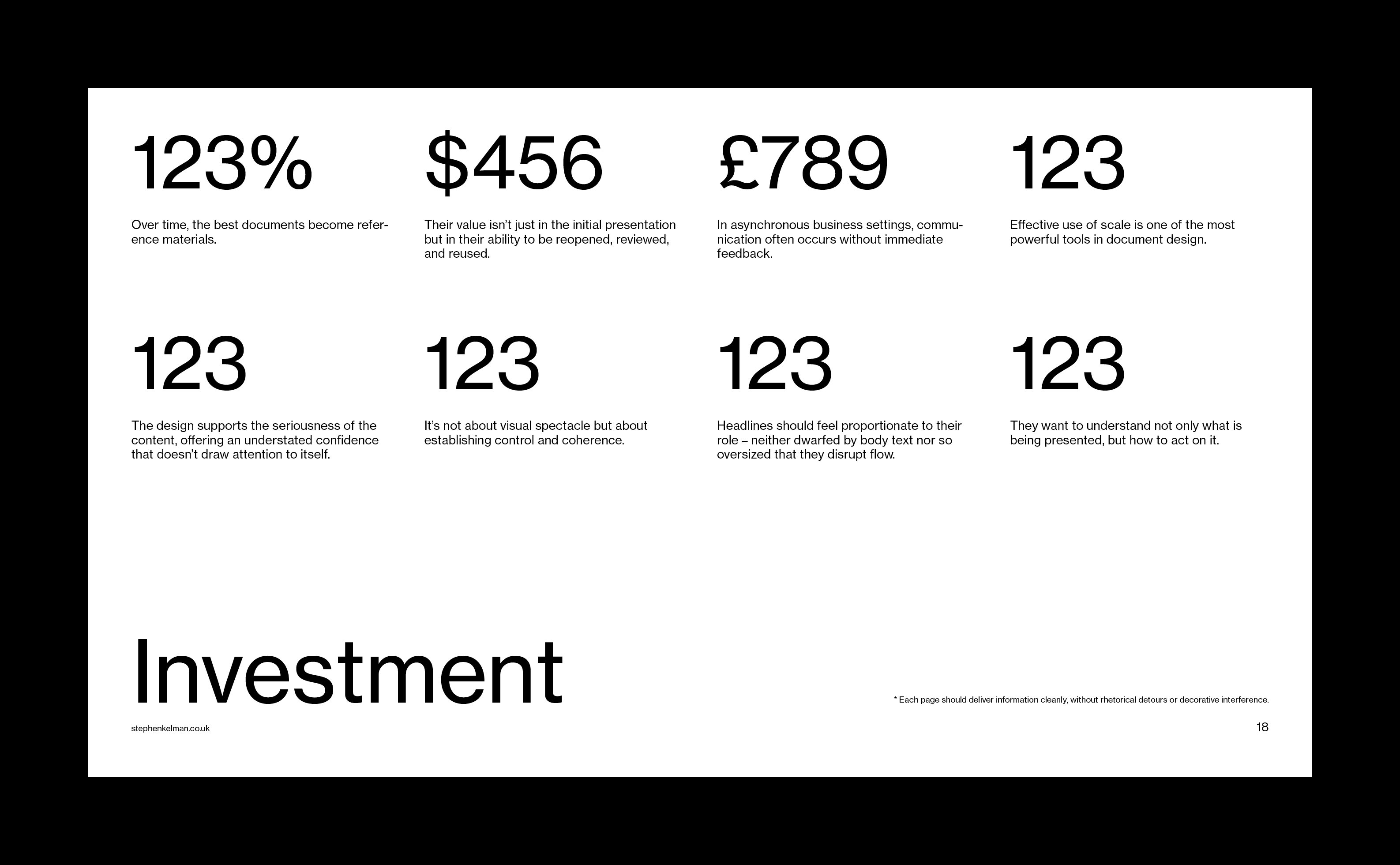 Minimalist layout with bold headline figures and concise insights, structured in a clean grid.