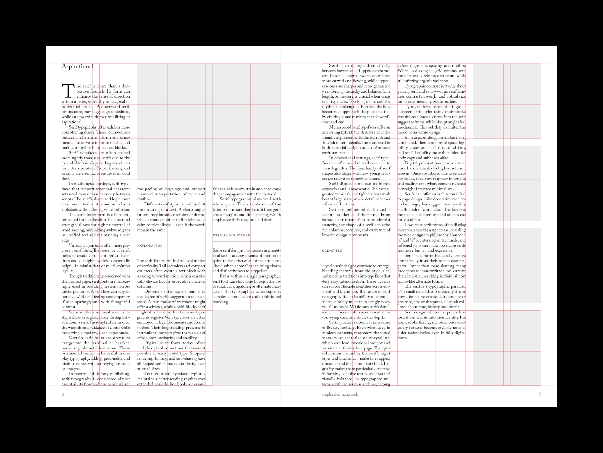 Serif Series A4 Portrait Grid System for InDesign