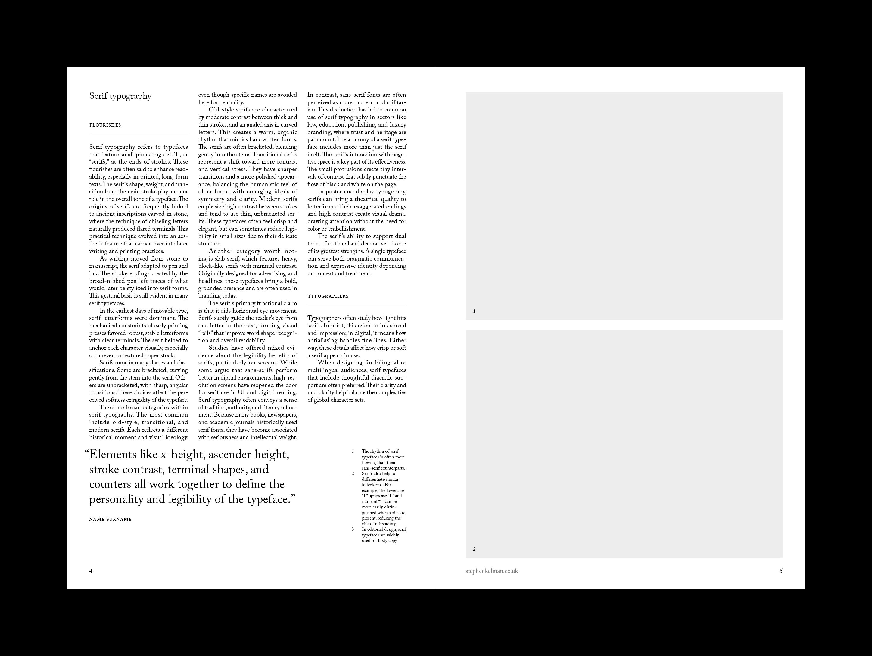 Serif Series A4 Portrait Grid System for InDesign
