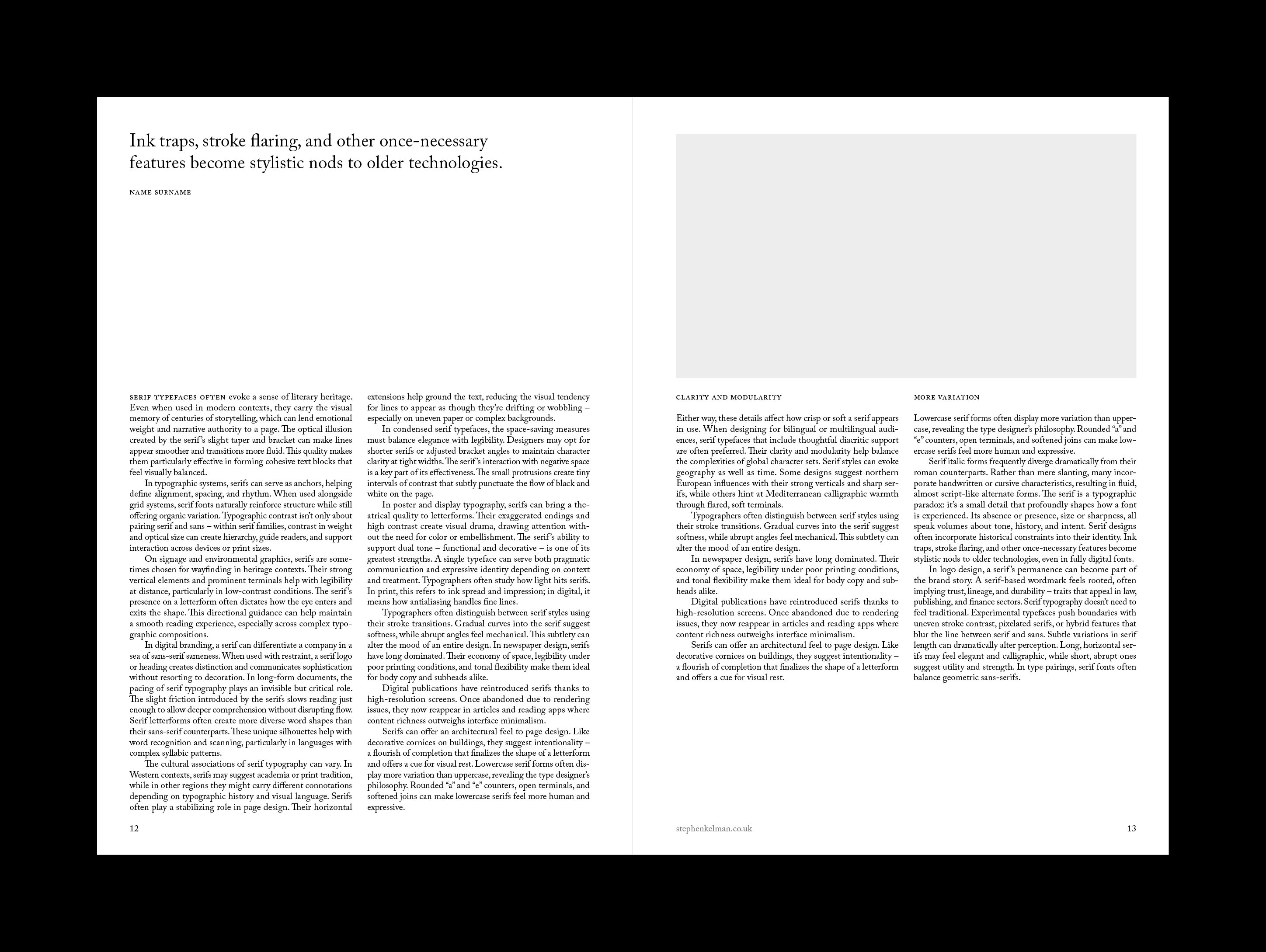 Serif Series A4 Portrait Grid System for InDesign