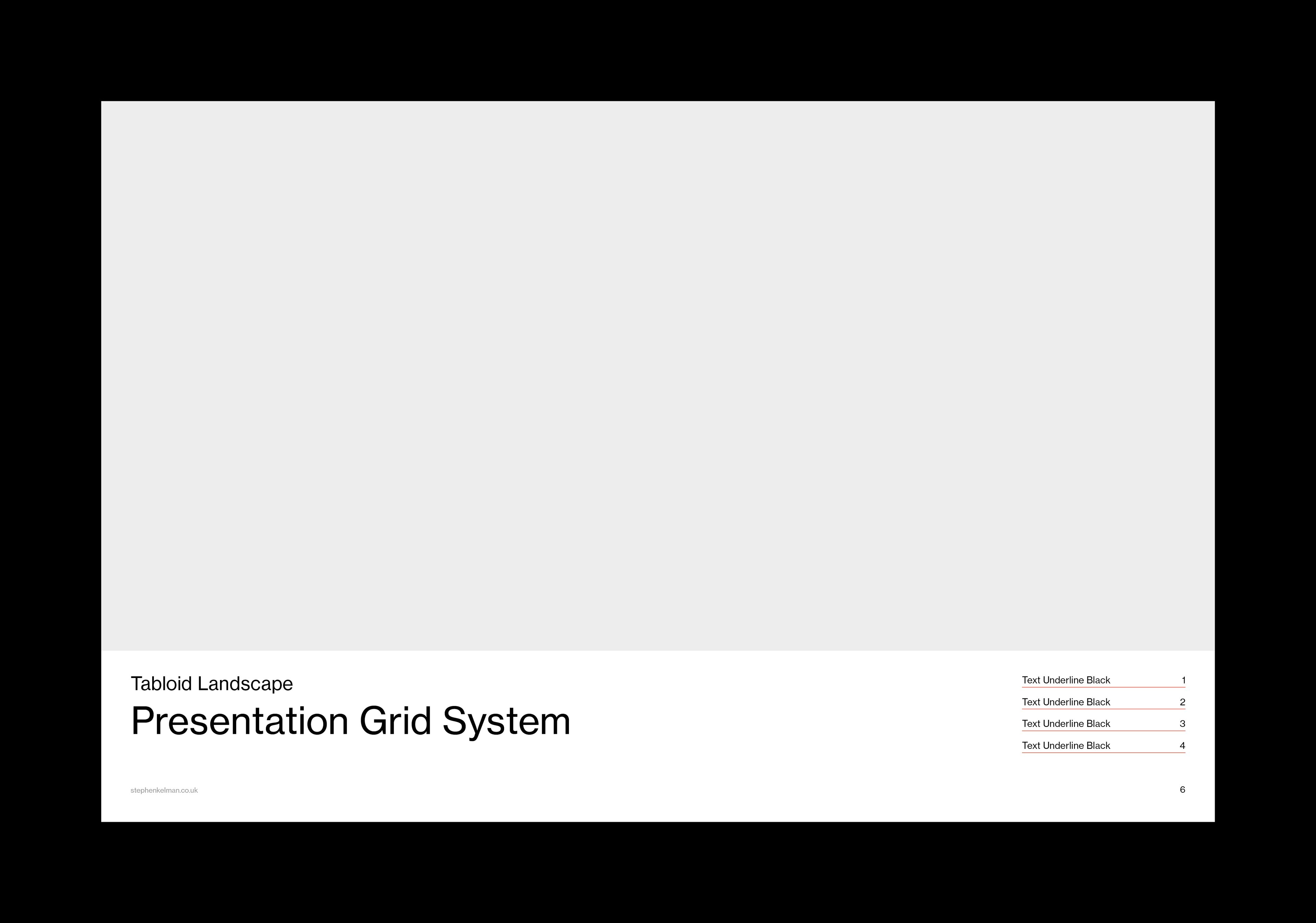 Full-bleed image placeholder with the title held in a narrow white strip along the foot of the page.