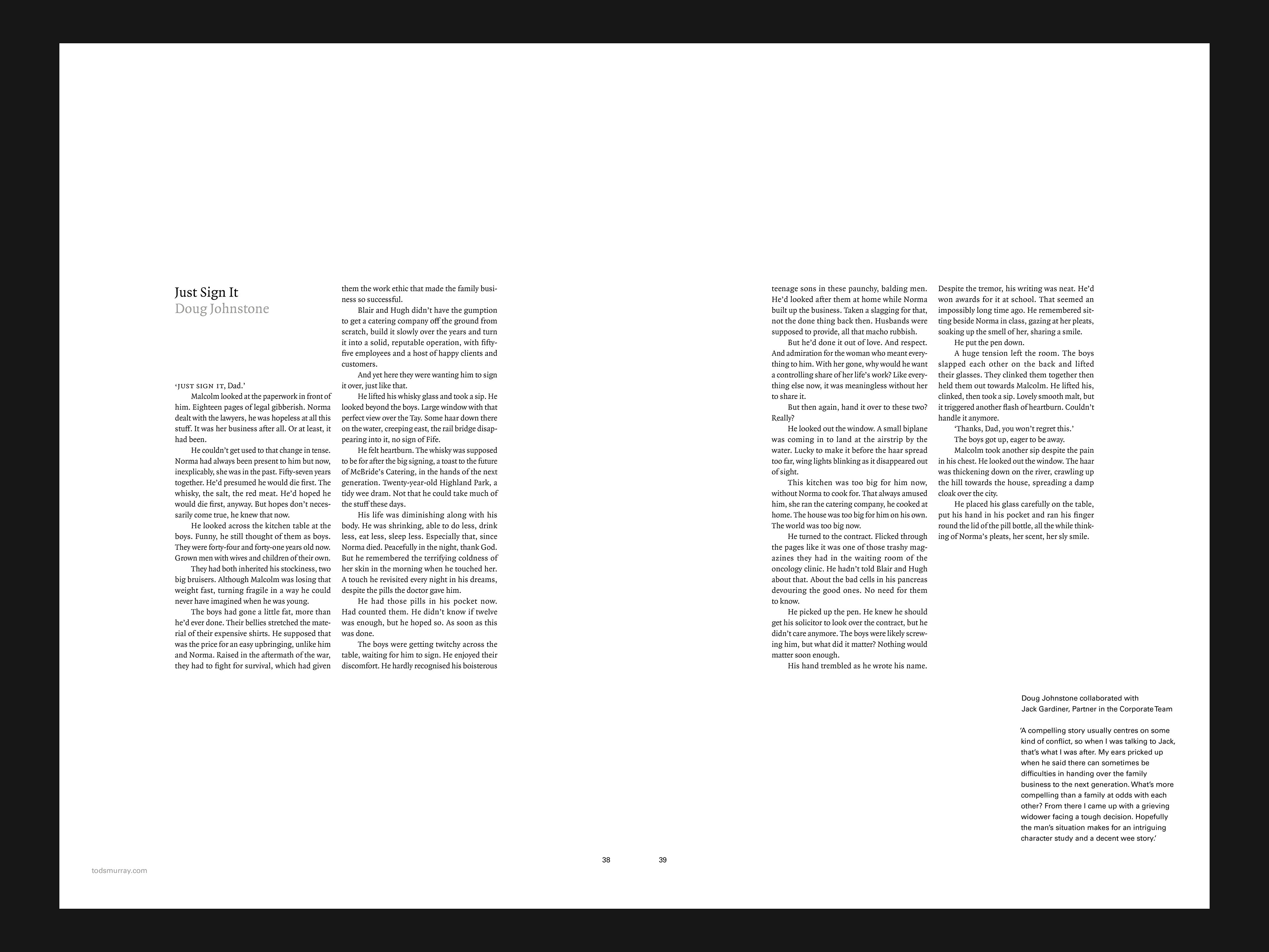 Copy-heavy brochure spread