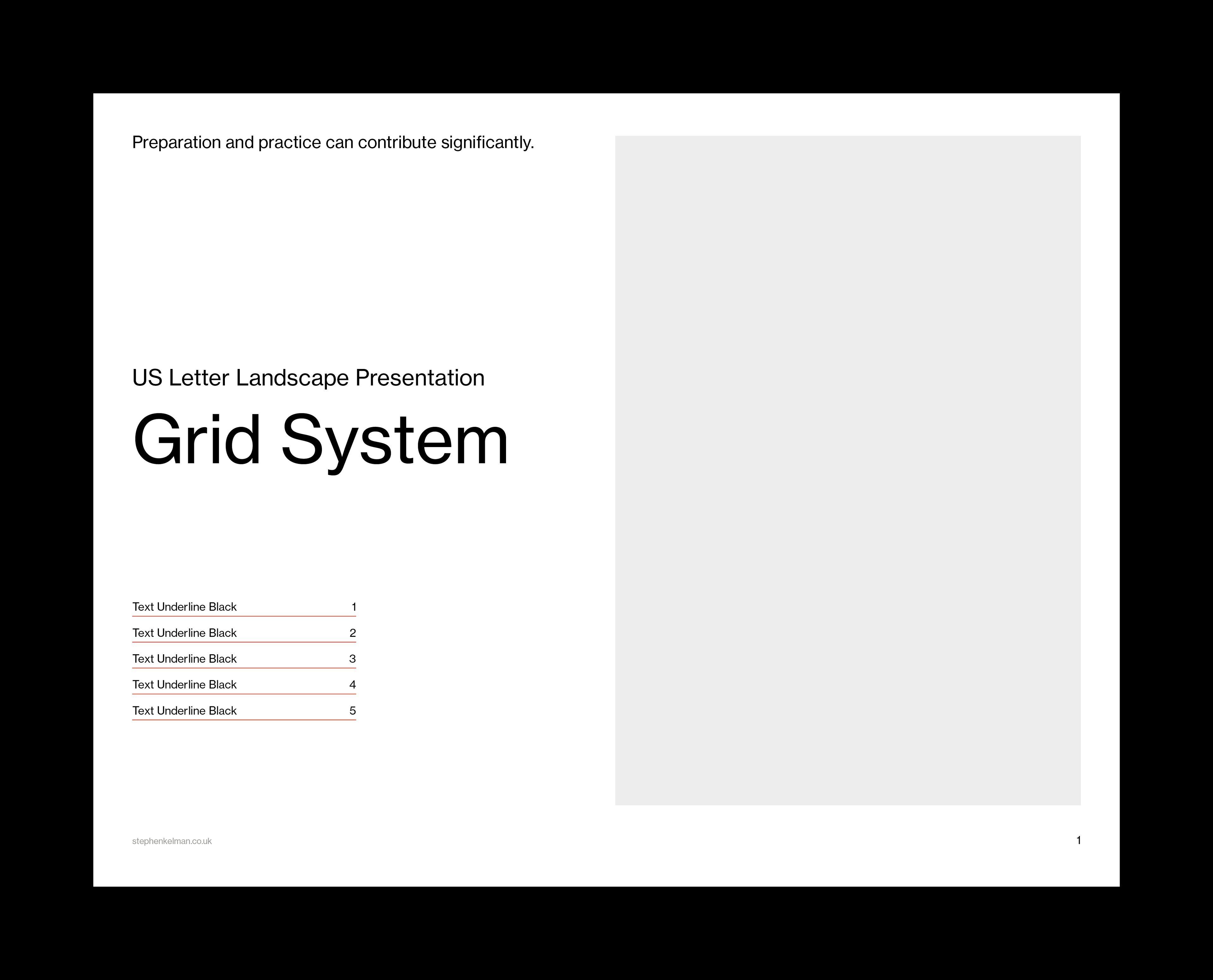 US Letter Presentation Grid System for InDesign
