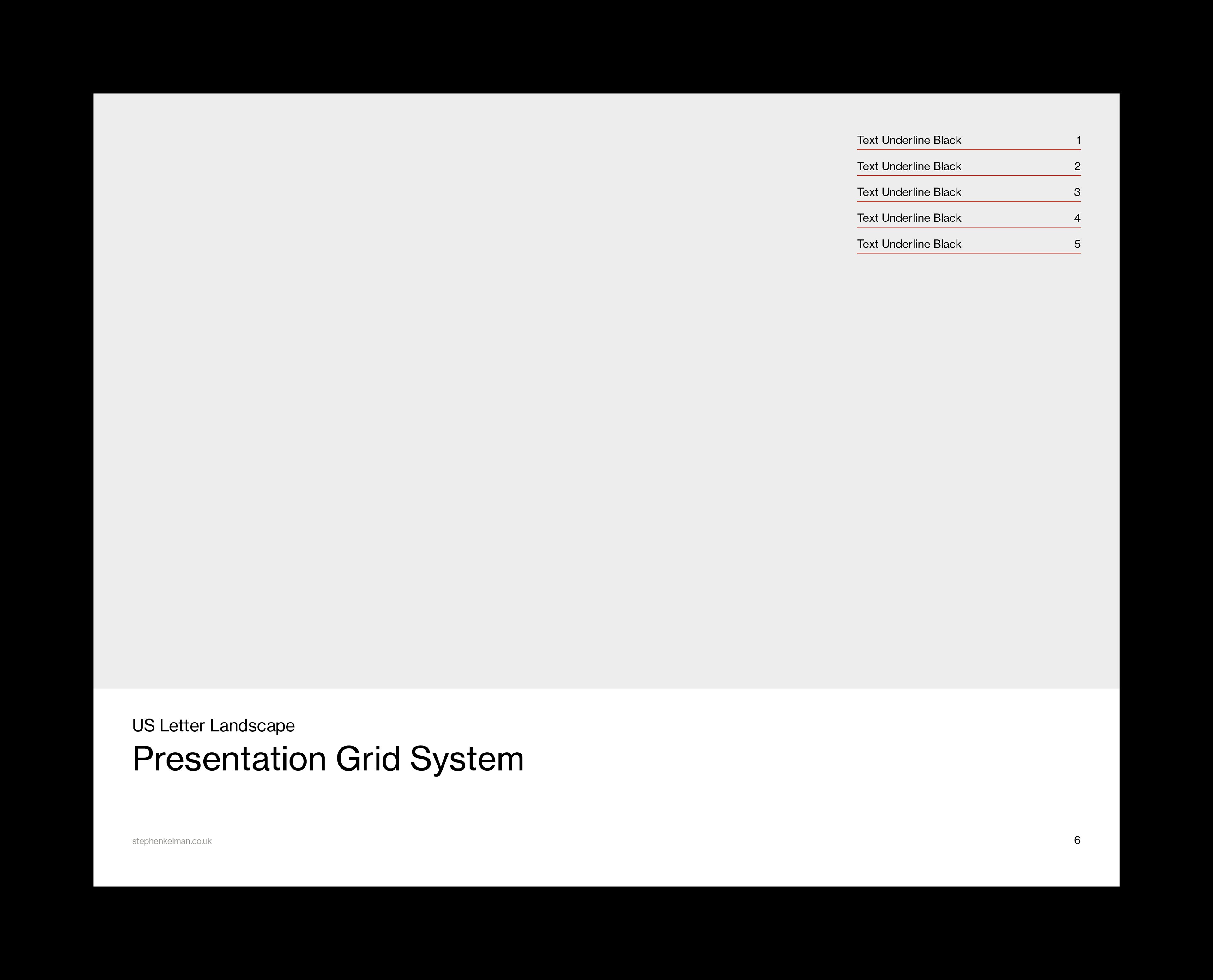 US Letter Presentation Grid System for InDesign