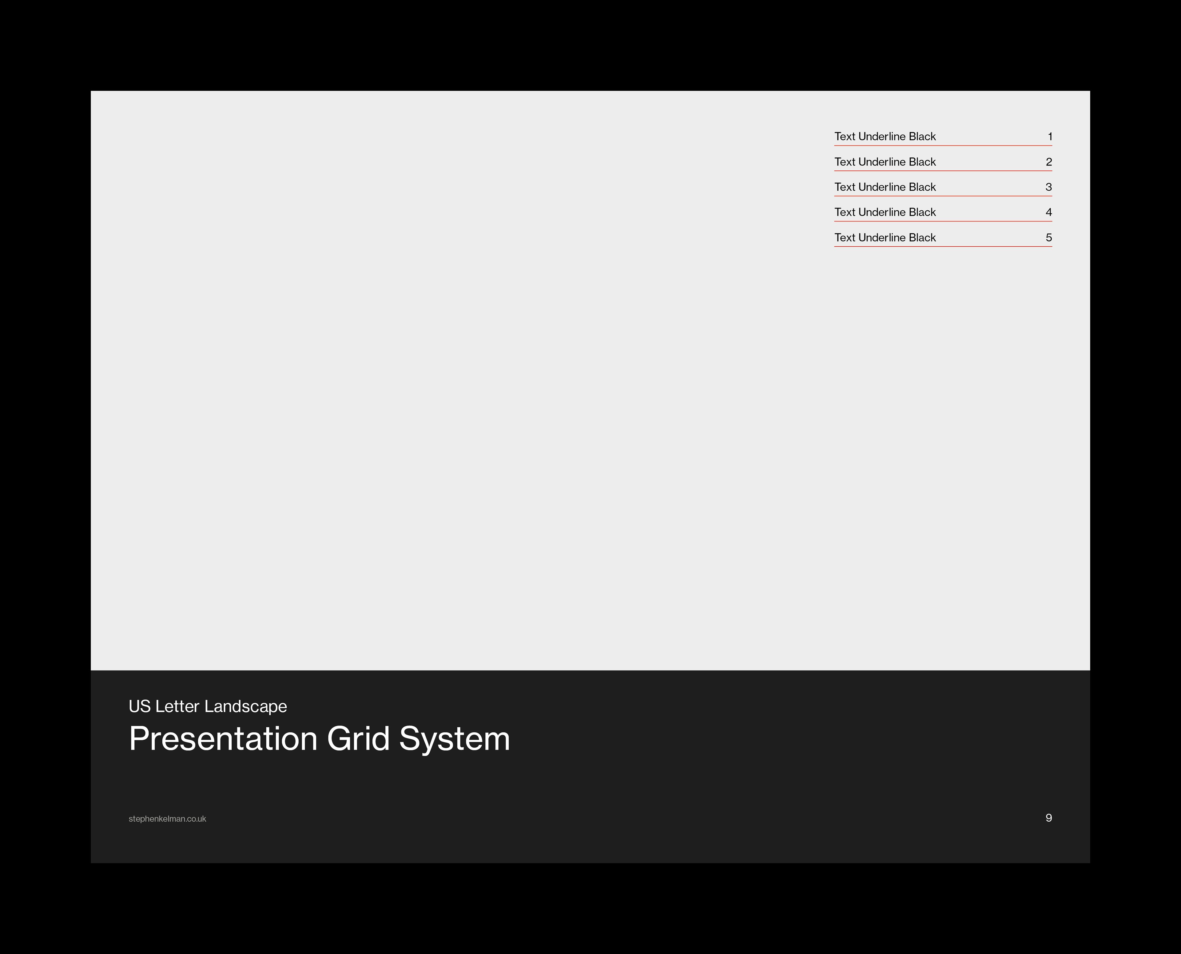 US Letter Presentation Grid System for InDesign
