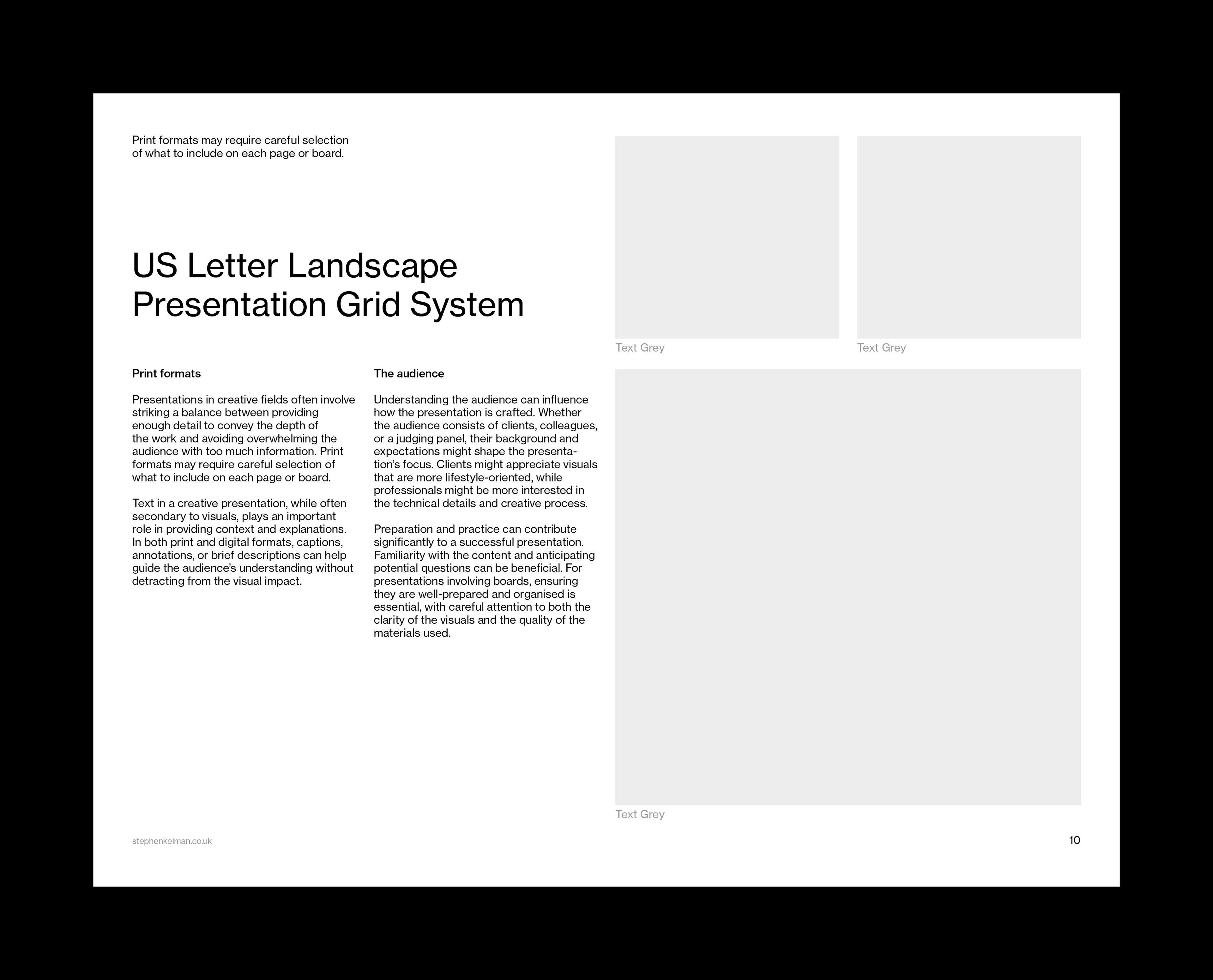 US Letter Presentation Grid System for InDesign