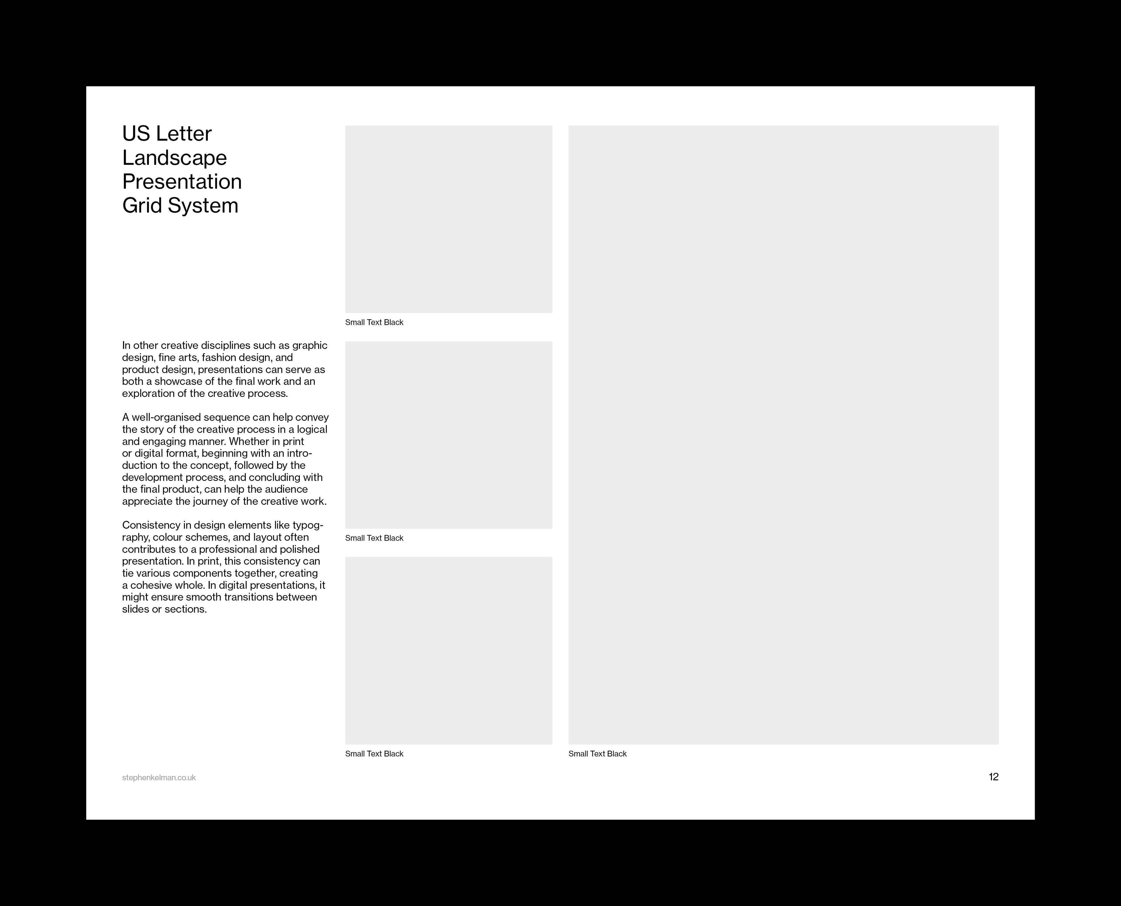 US Letter Presentation Grid System for InDesign