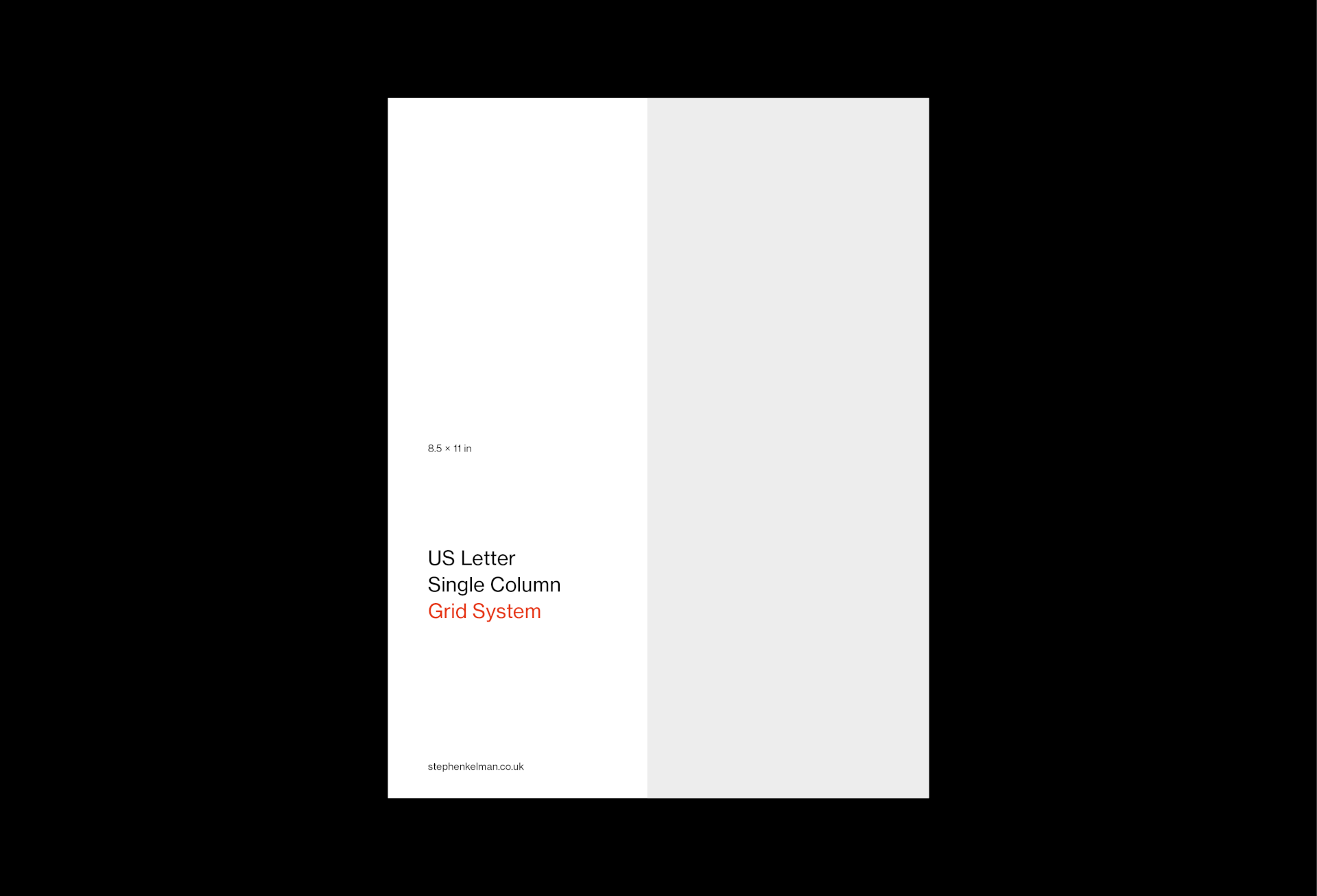 Minimal cover on a split white and grey ground with an 8.5 x 11 in label, Grid System picked out in red.